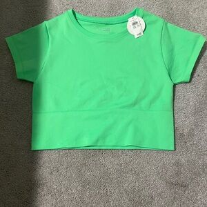 Aerie Green Cropped T-Shirt